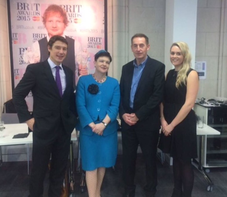 Richard Mollet, Baroness Neville-Rolfe and FACT Director General Kieron Sharp and FACT Director of Communications, Alice Skeats