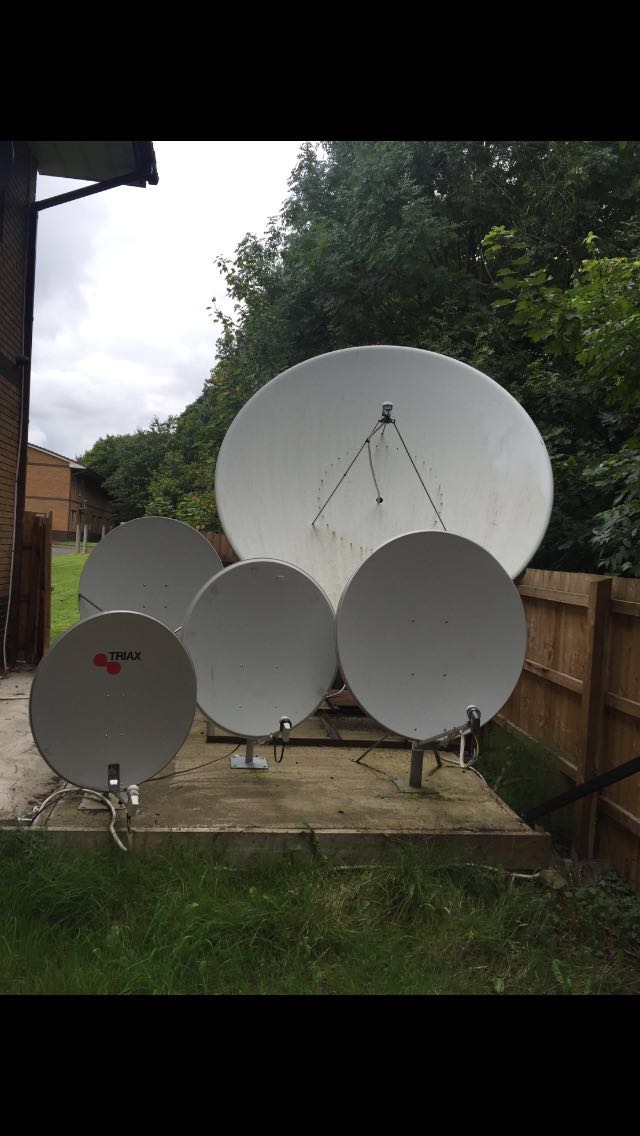 Five large satellites found on TV piracy raid
